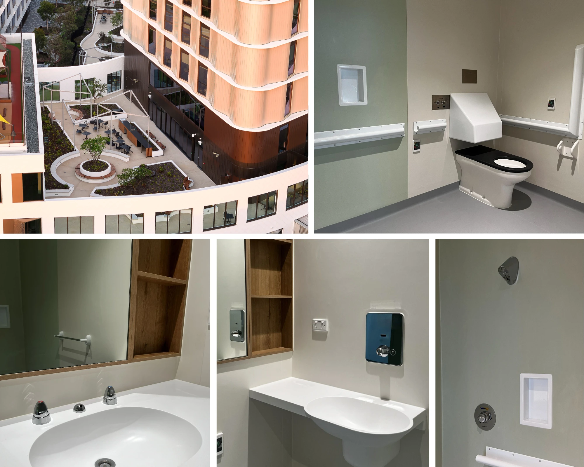 Aegis Health Clinic in Western Australia featuring ligature resistant Galvin tapware and bathroom fixtures, designed for hygiene, water efficiency, and durability in high risk, high care environments.